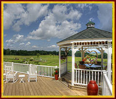 Enjoy breakfast looking toward Seneca Lake in the gazebo!